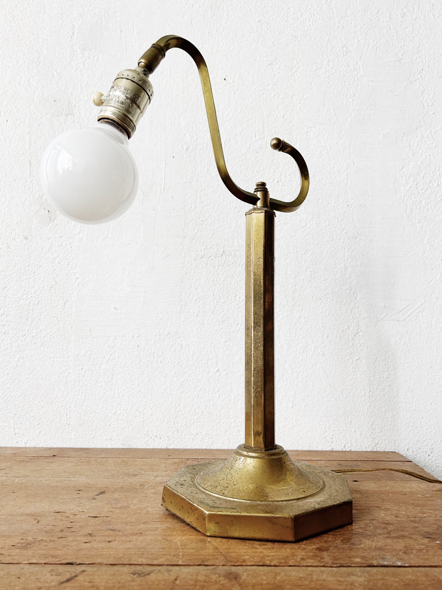 Vintage Underwriters Brass Table Lamp