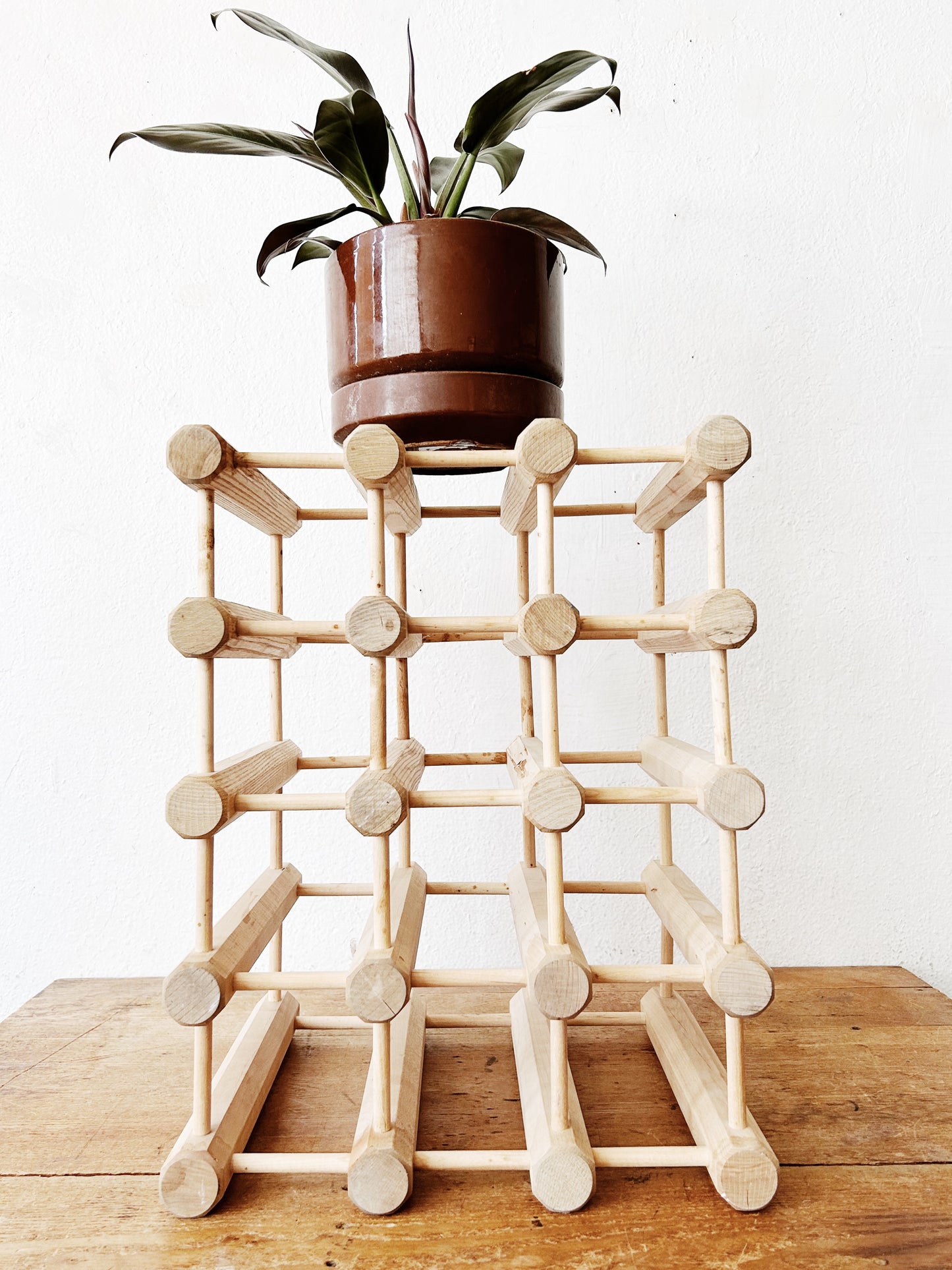 Handmade Natural Ash Modular Wine Rack