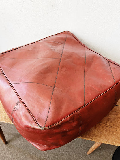 Vintage Naugahyde Ottoman / Pouf