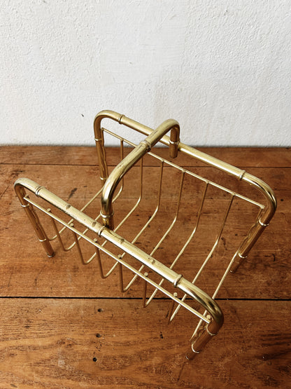 Vtg Gold Tone Caddy/ Mag Rack