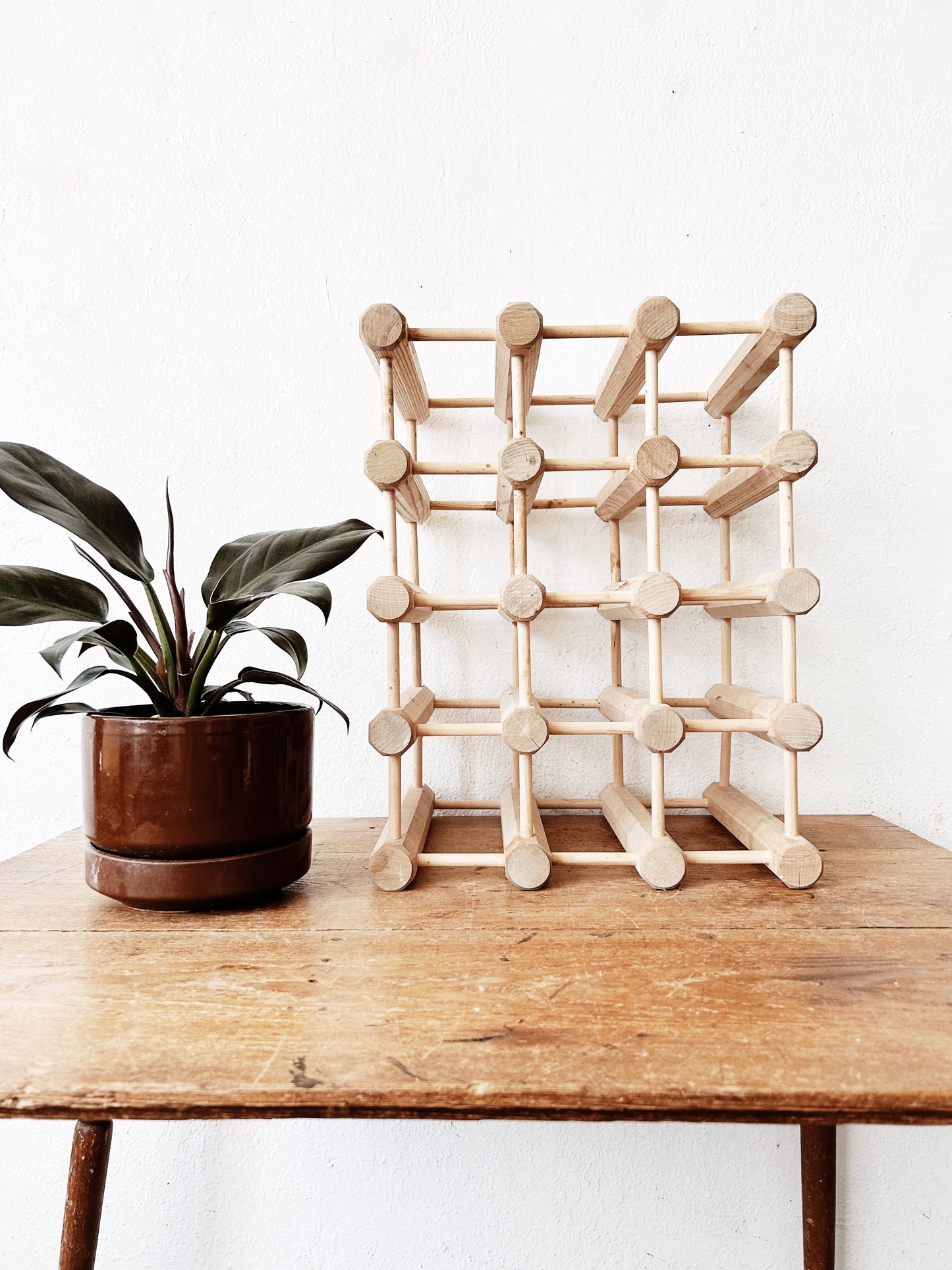 Handmade Natural Ash Modular Wine Rack