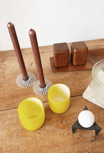 Pair Blown Glass Cups