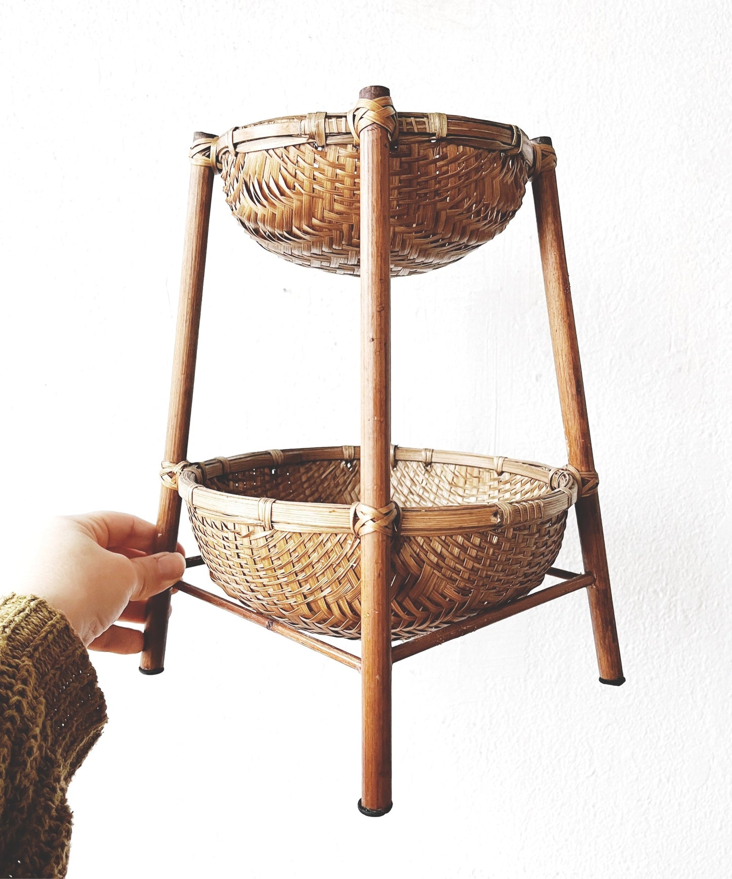 Double Bamboo Basket