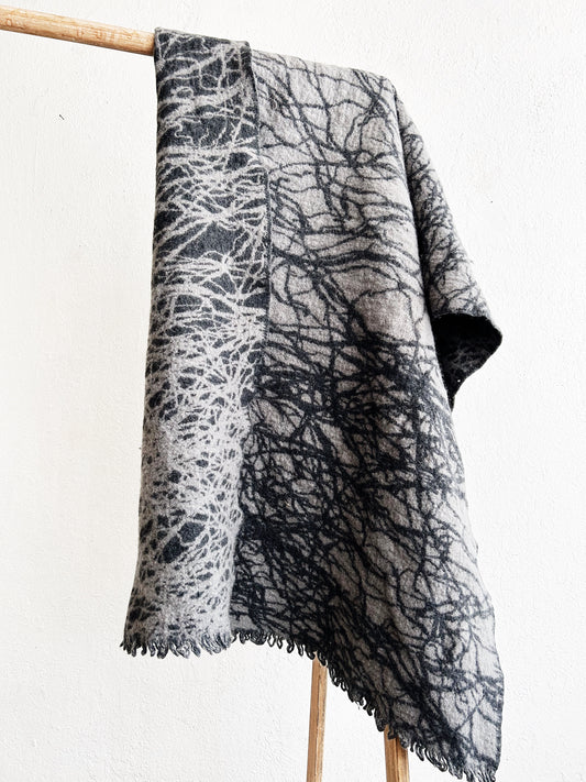 Reversible Felted Wool Throw