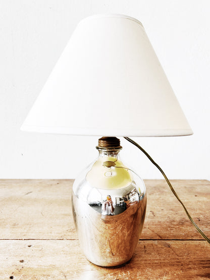 Antique Mercury Glass Lamp