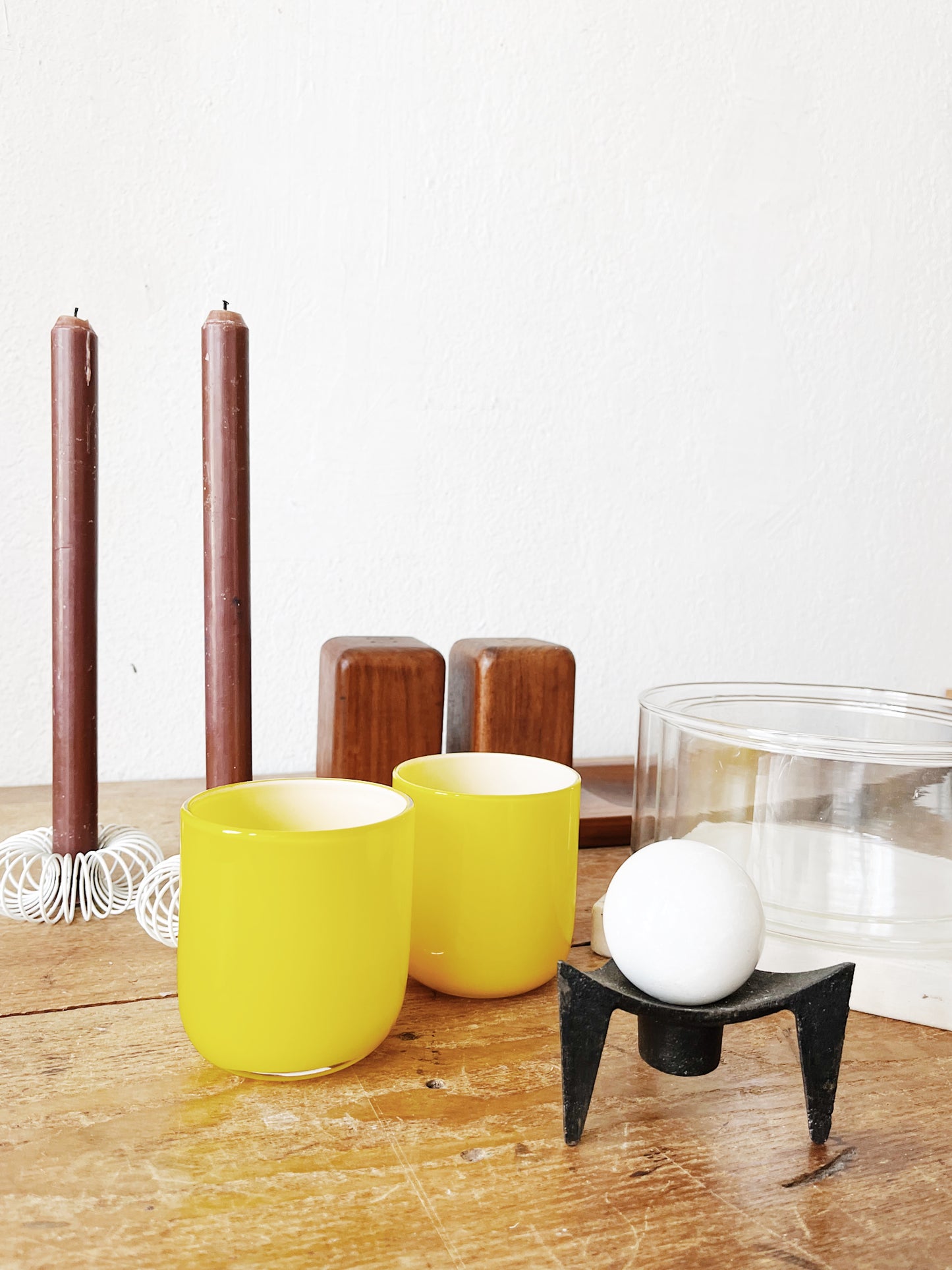 Pair Blown Glass Cups