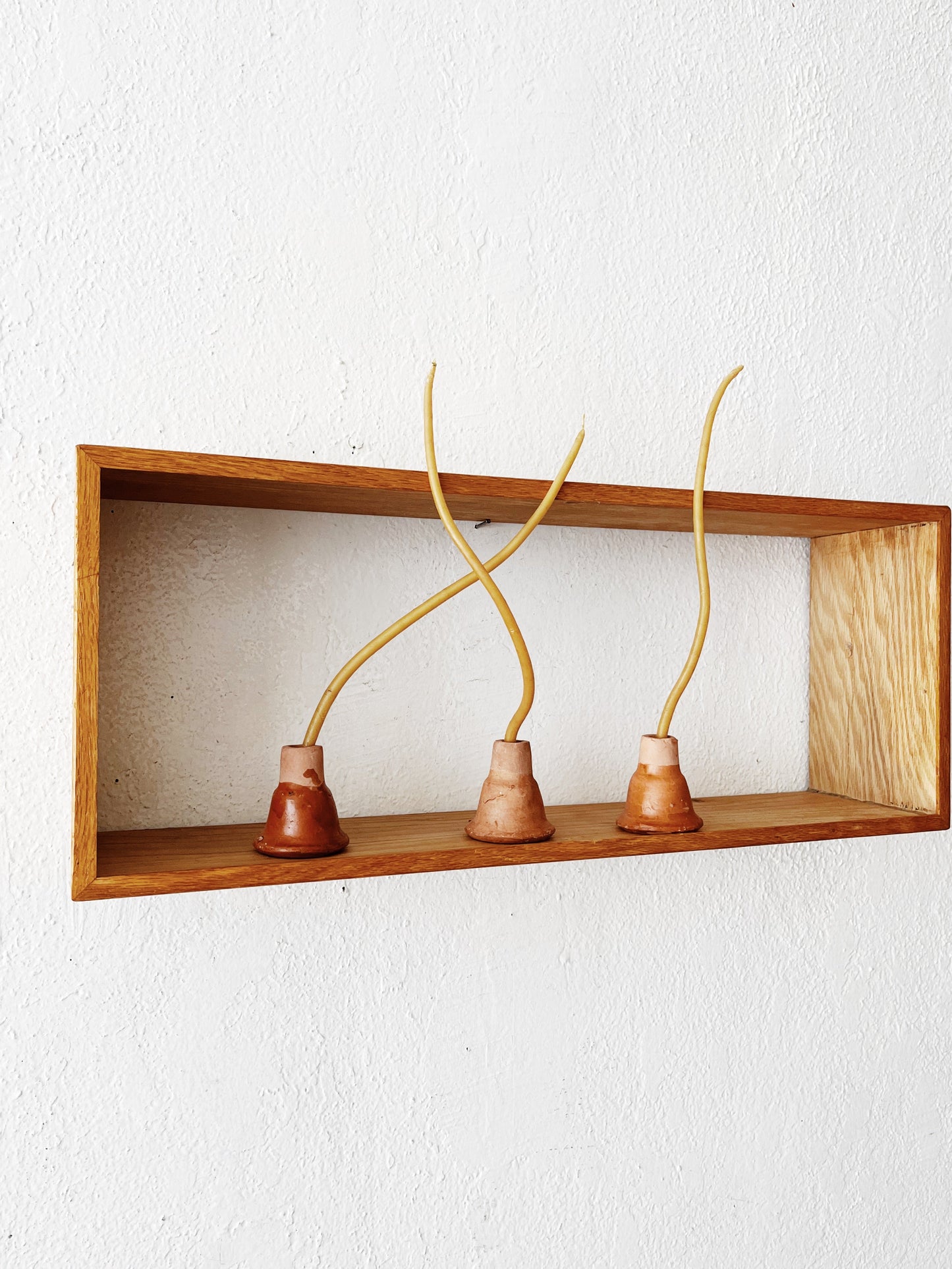 Handmade Terracotta Candle Holders with Candles