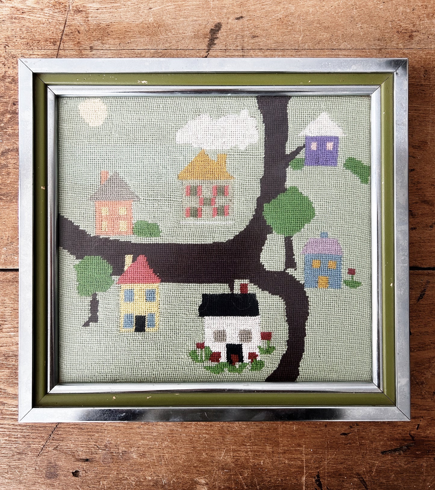 Vintage Framed Needlepoint