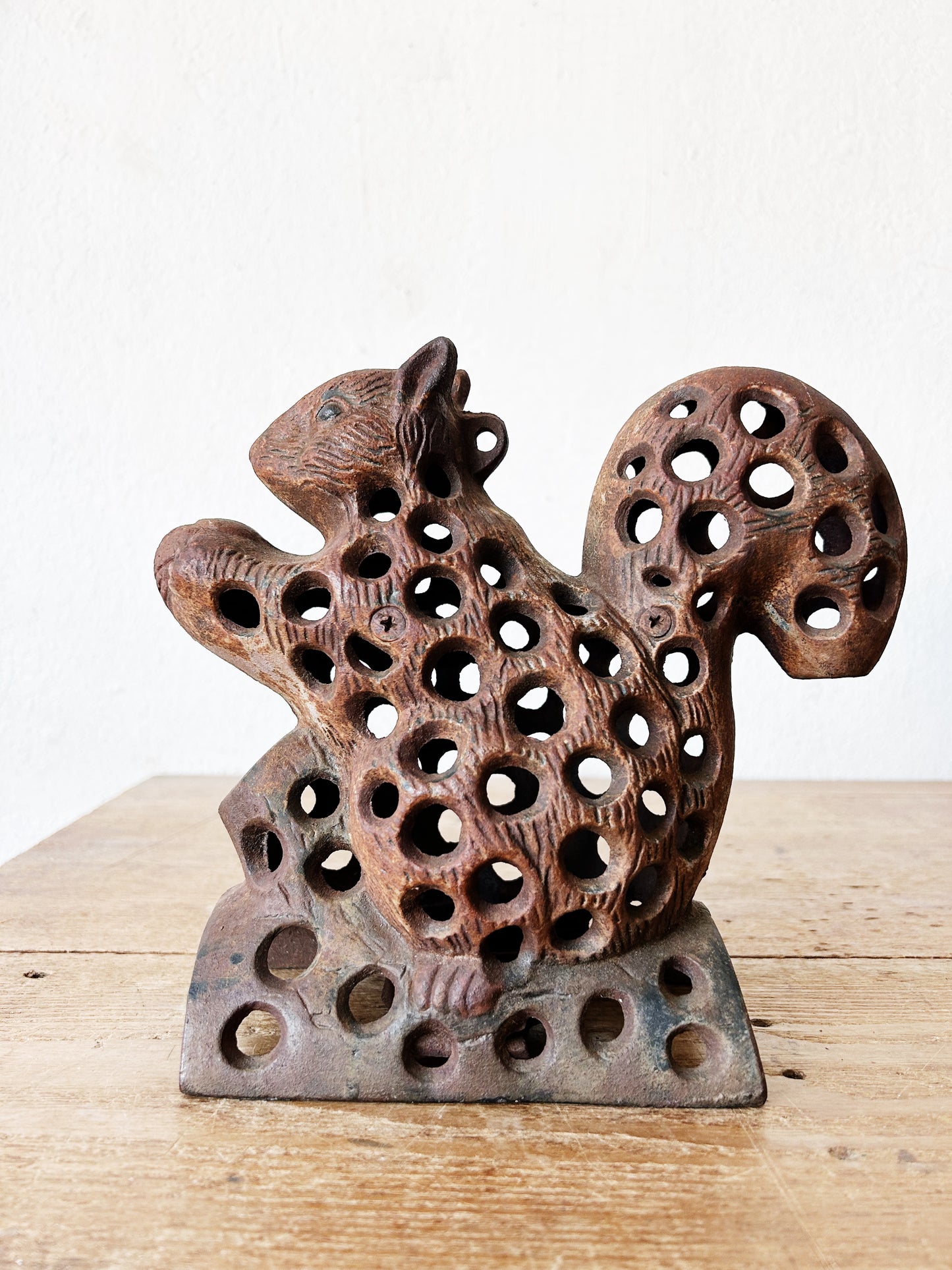 Rare Japanese Vintage Cast Iron Squirrel Garden Lantern