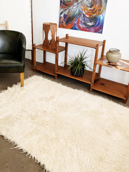 Natural Wool Flokati Shag Rug