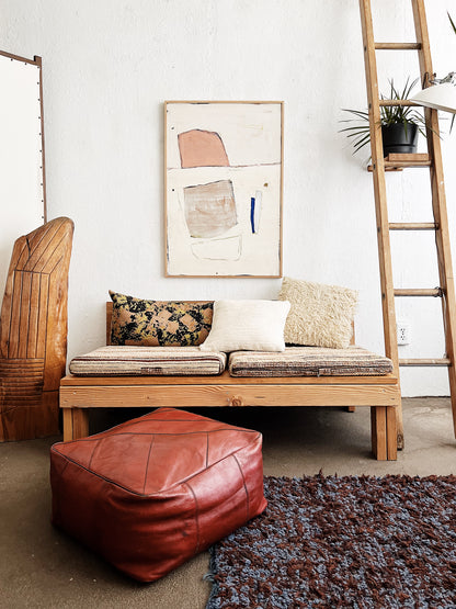 Vintage Naugahyde Ottoman / Pouf