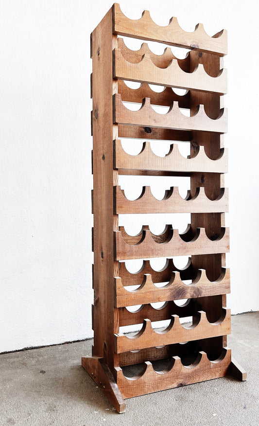 Vintage Handmade Wood Wine Rack