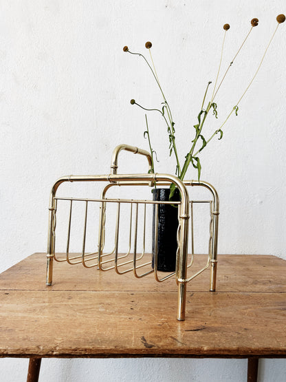 Vtg Gold Tone Caddy/ Mag Rack