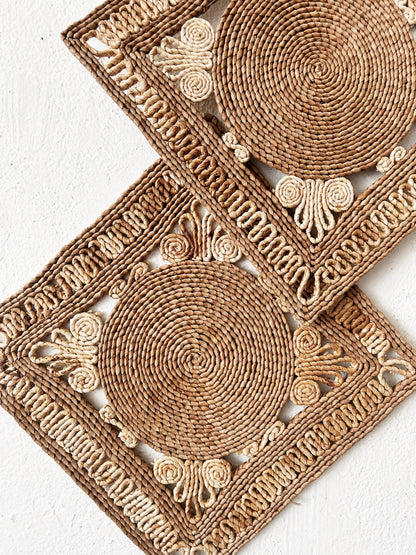 Vintage Oversized Woven Straw Trivet