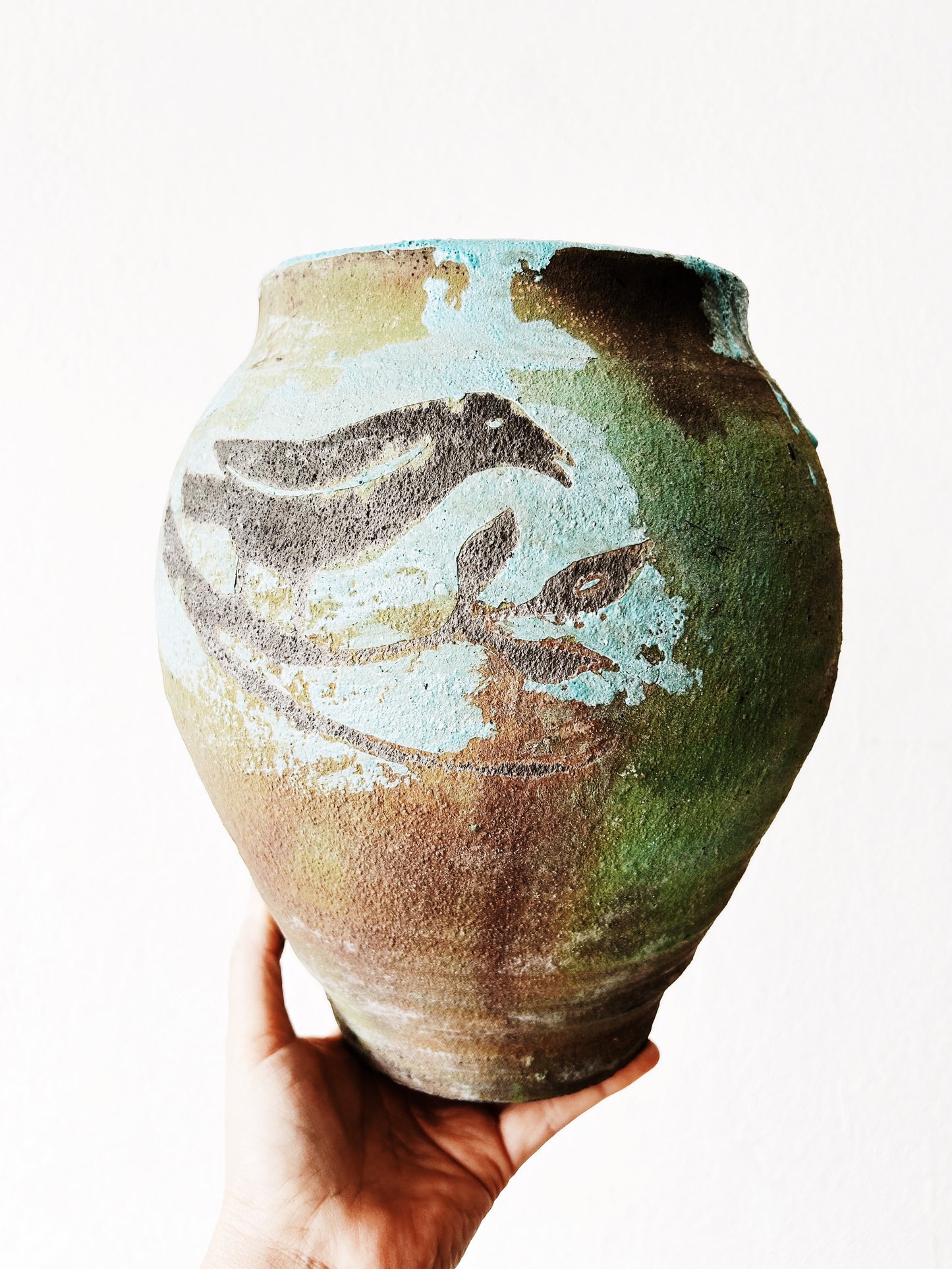 Raku Fired Studio Vessel