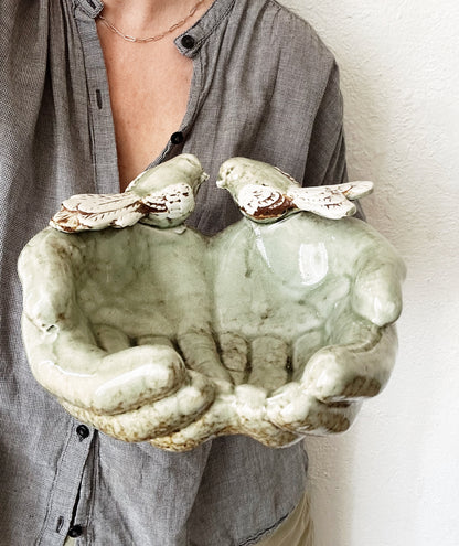 Vintage Large Ceramic Hand Dish