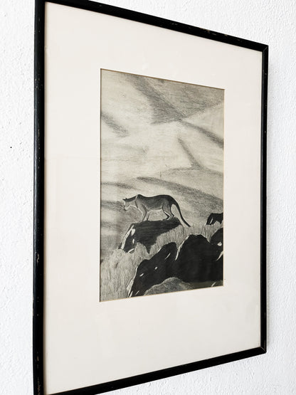 Vintage Charcoal Drawing