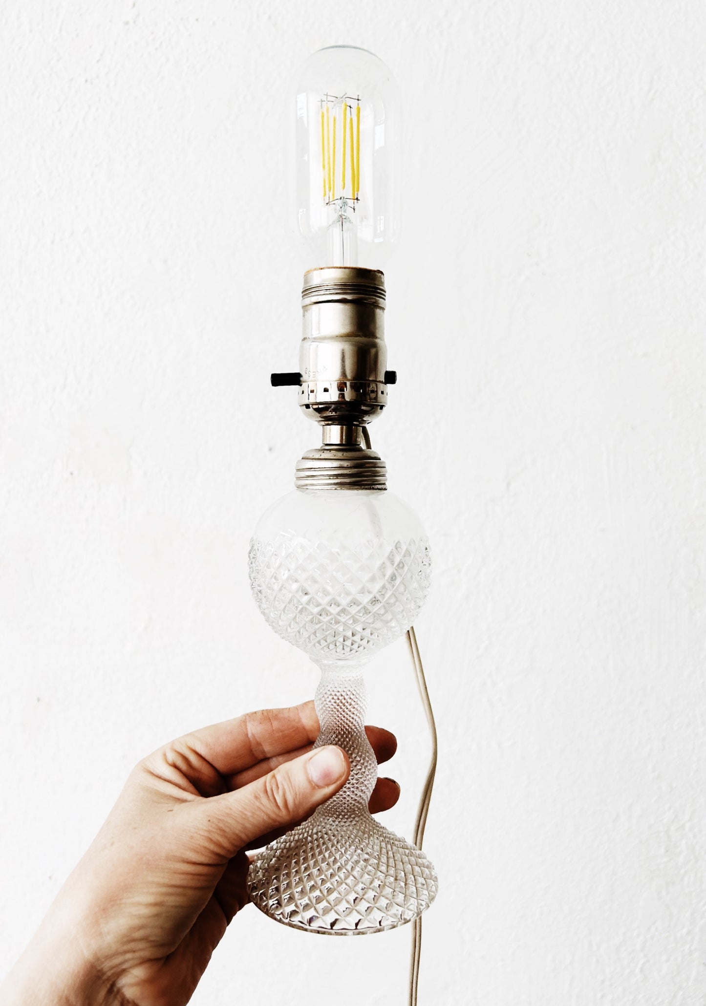 Vintage Cut Glass Lamp