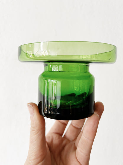 Mid Century Finnish Green Glass Candle Holder