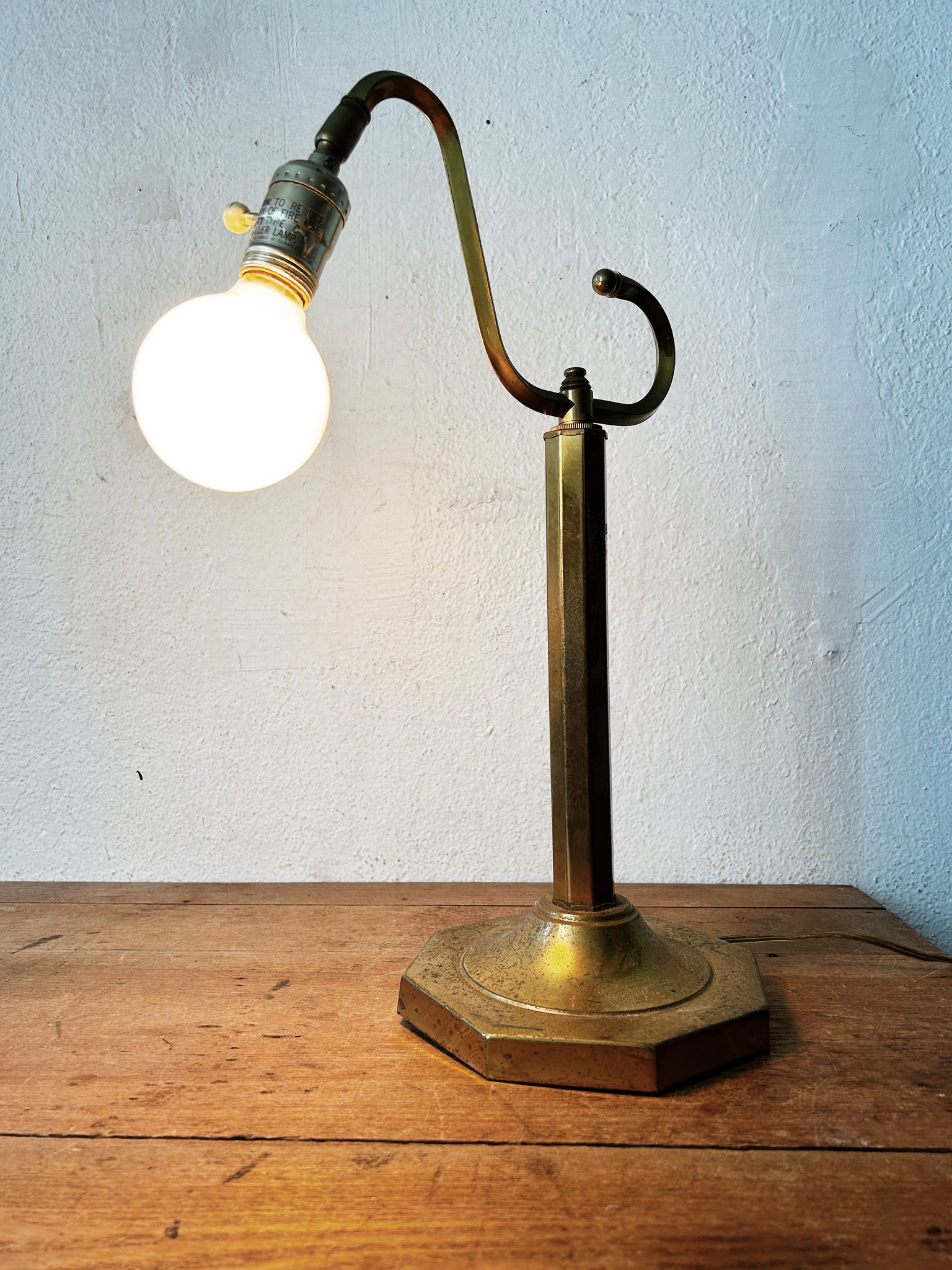 Vintage Underwriters Brass Table Lamp