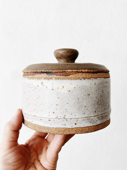 Vintage Lidded Stoneware Vessel