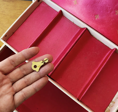 Mid Century Jewelry Box with Key