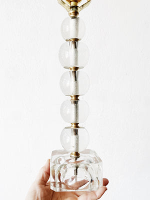 Pair Vintage Blown Glass Bubble Lamps