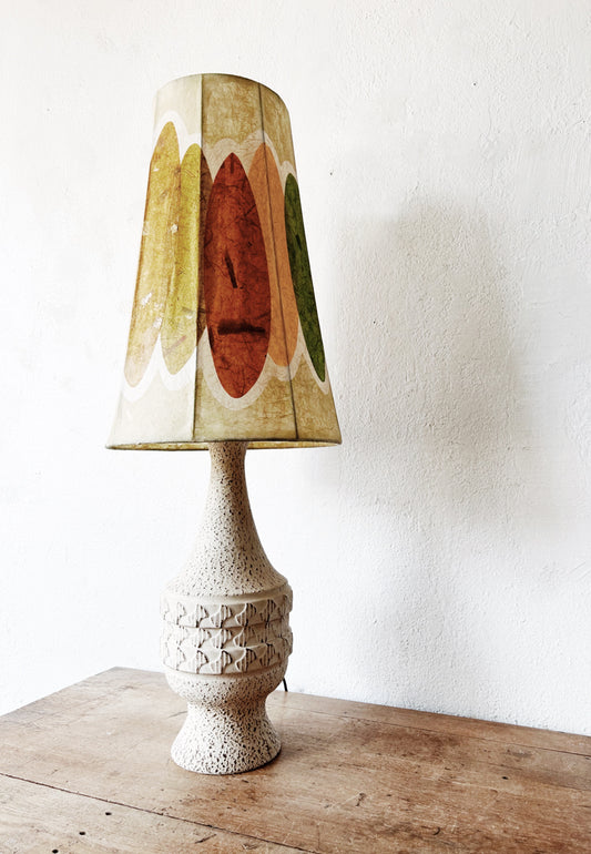Mid Century Ceramic Lamp With Shade