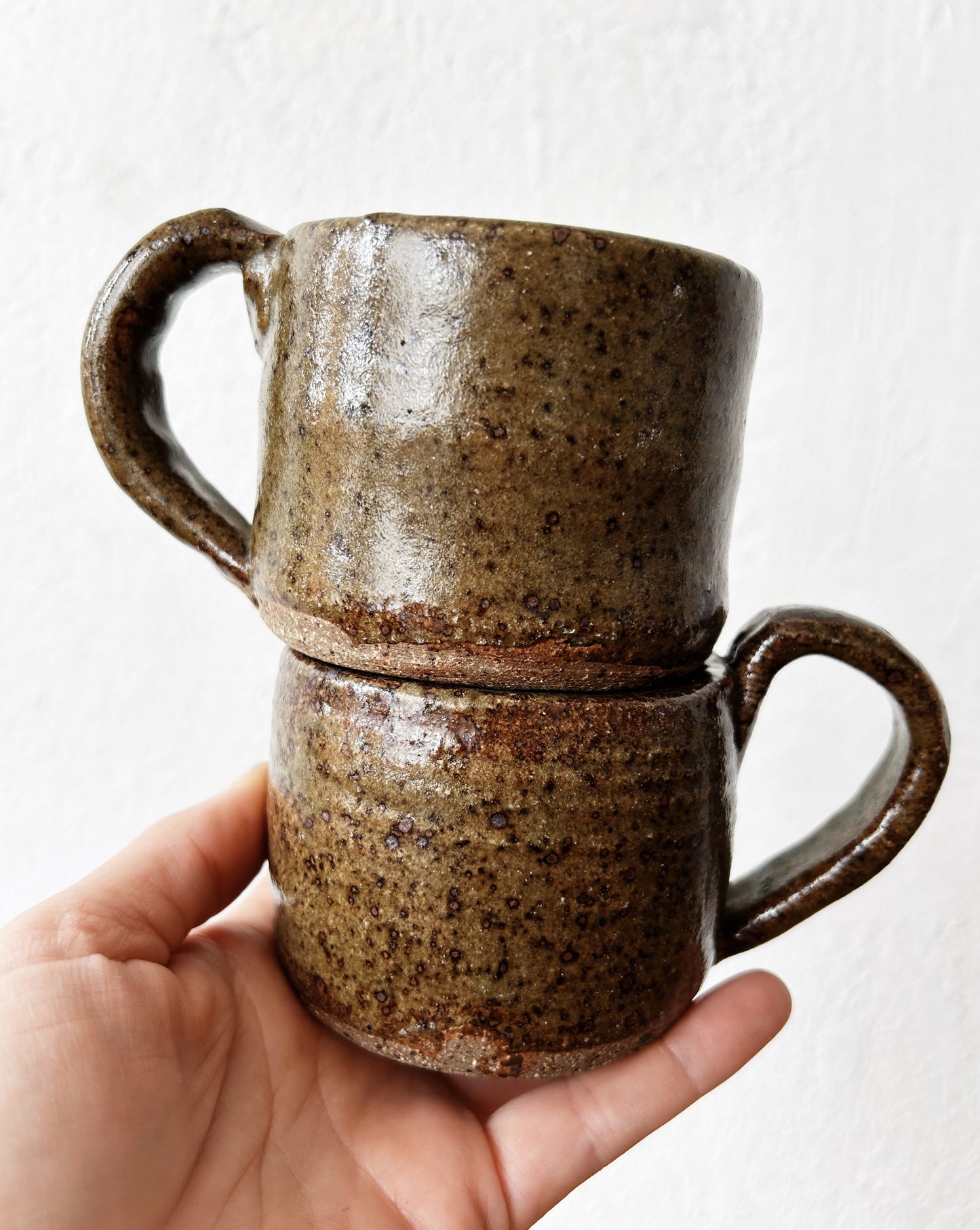 Vintage Stoneware Mug Pair