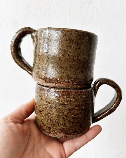 Vintage Stoneware Mug Pair