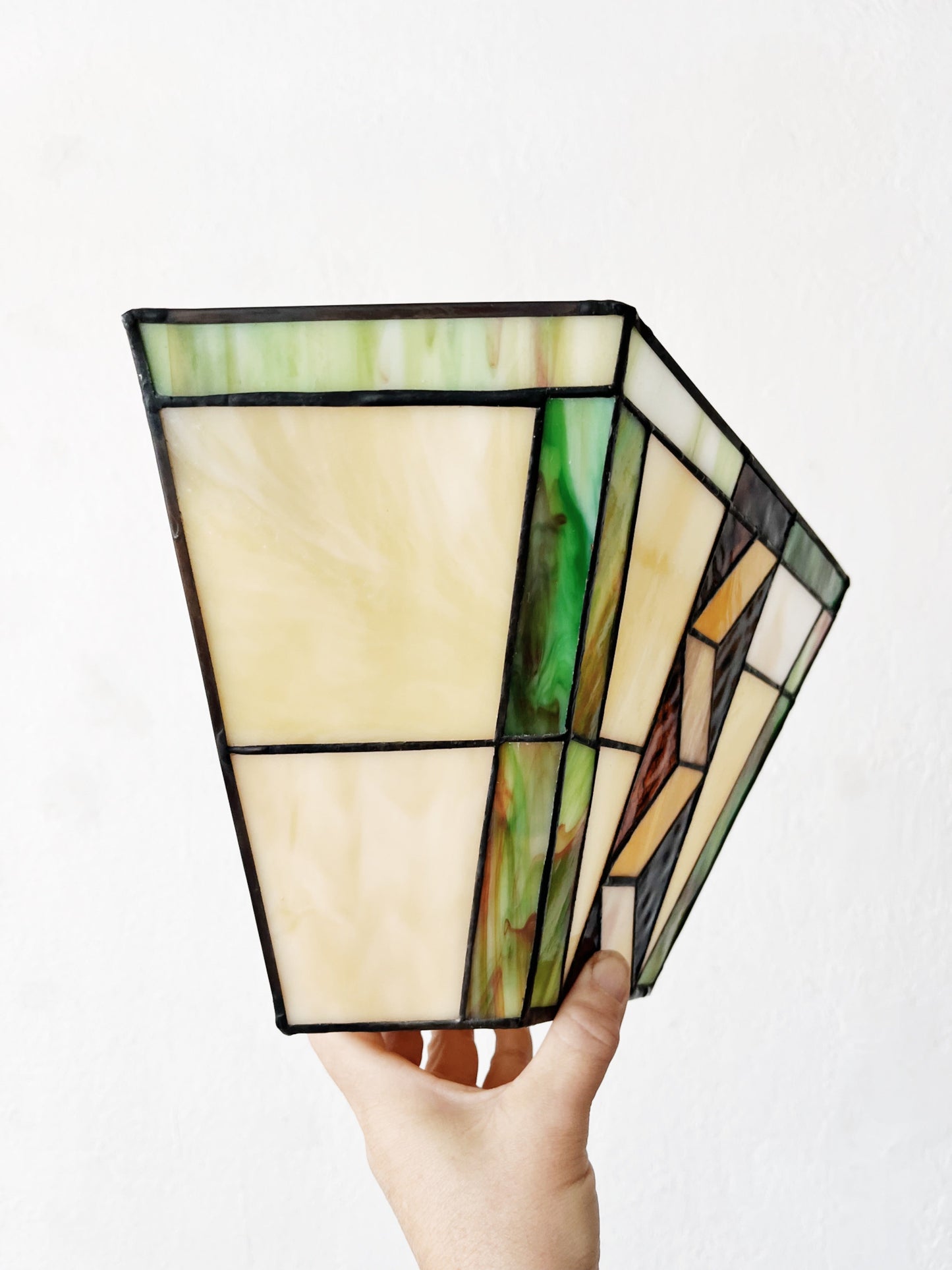 Vintage Stained Glass Electrified Sconce
