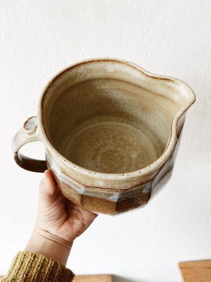 Large Handmade Stoneware Pitcher