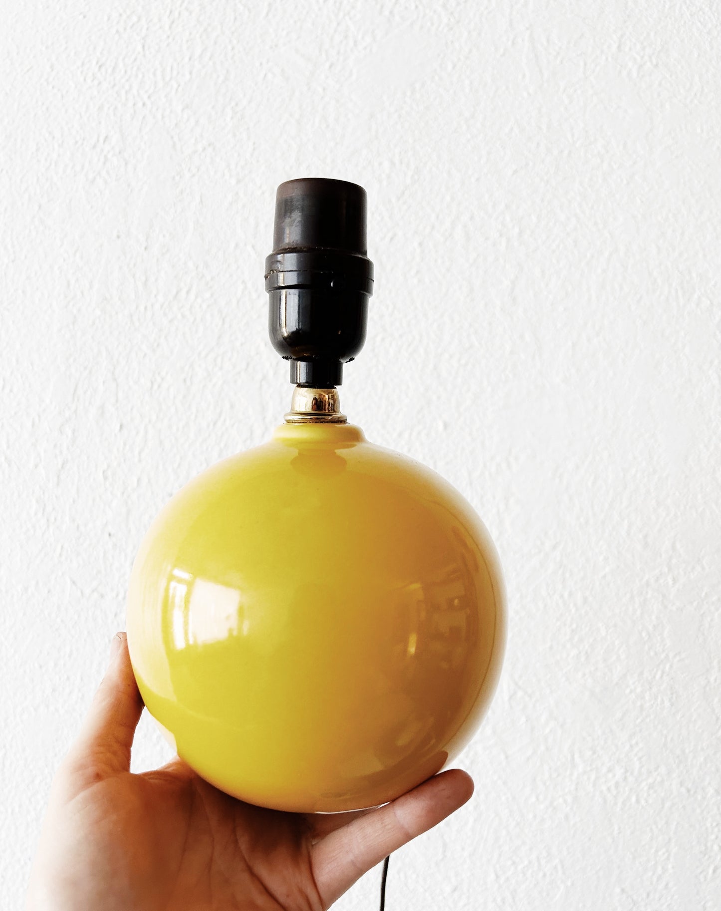Vintage Sunny Yellow Ceramic Orb Lamp
