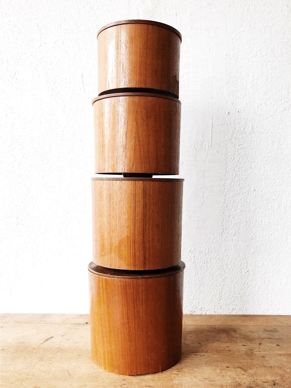 Mid Century Wood Canister Set