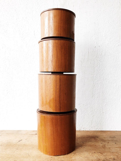 Mid Century Wood Canister Set