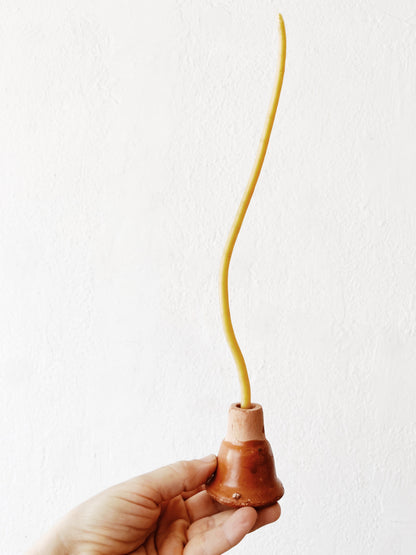Handmade Terracotta Candle Holders with Candles