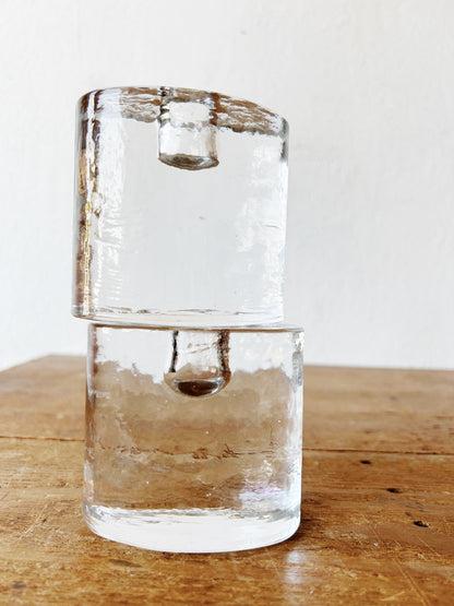 Vintage Blenko Chunky Glass Candleholders