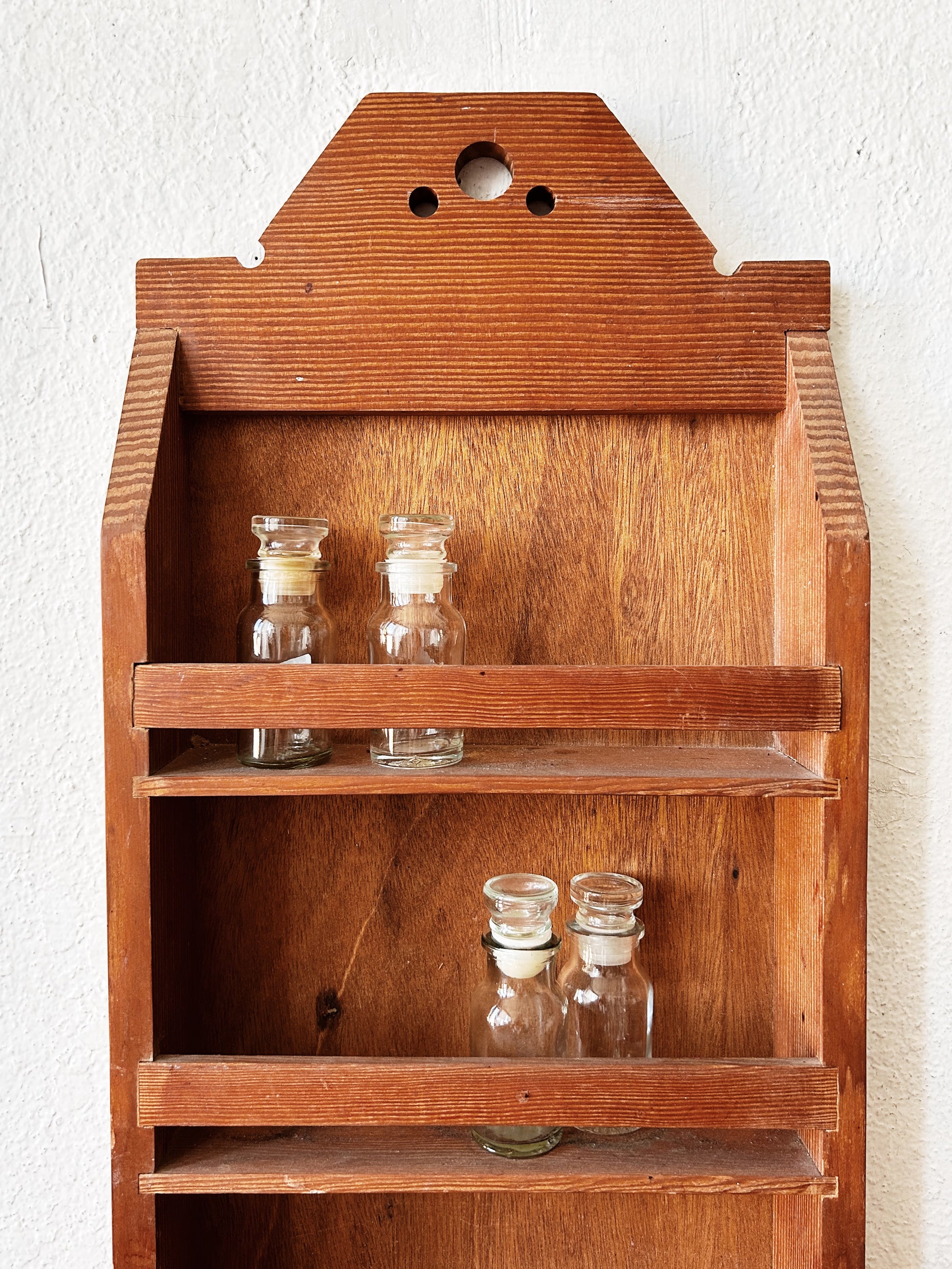 Vintage Handmade Wood Spice Rack