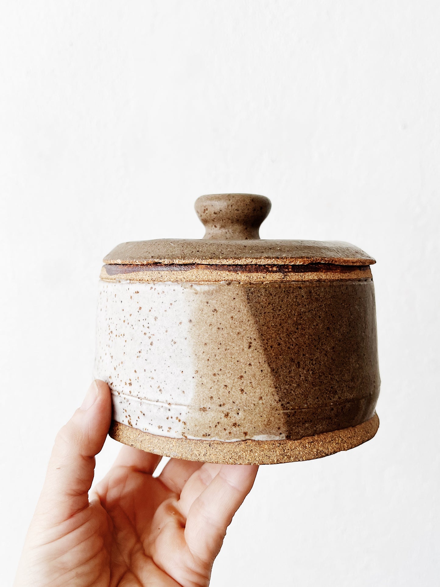 Vintage Lidded Stoneware Vessel