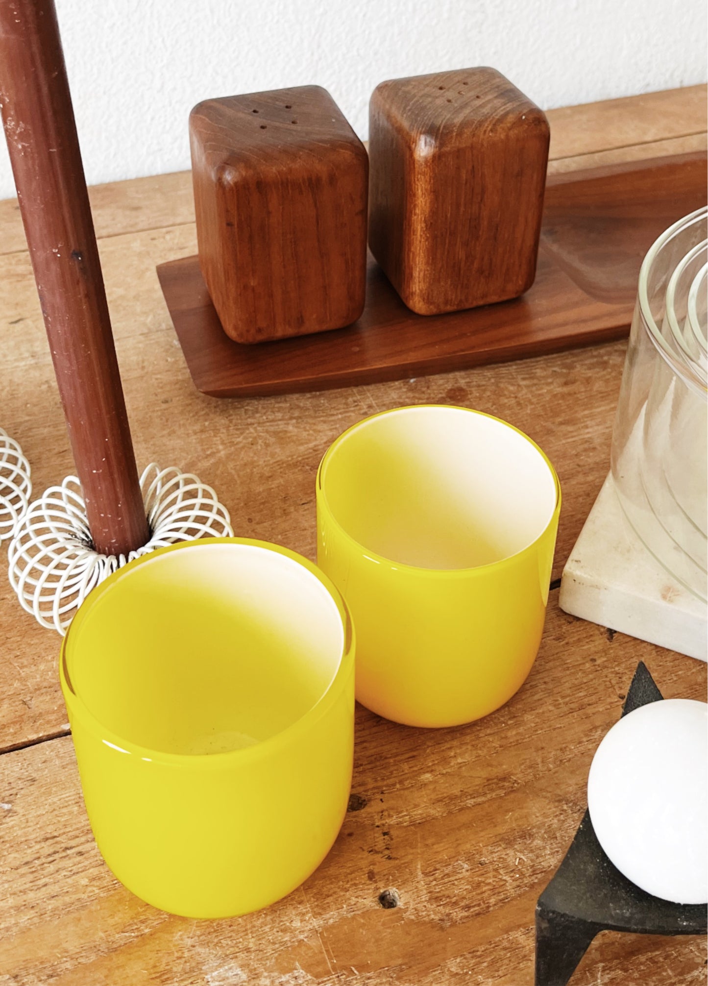 Pair Blown Glass Cups