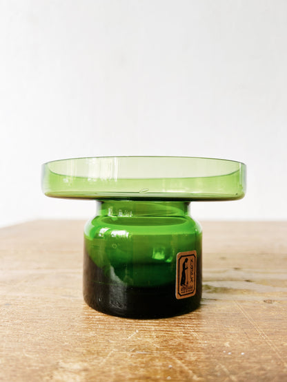 Mid Century Finnish Green Glass Candle Holder