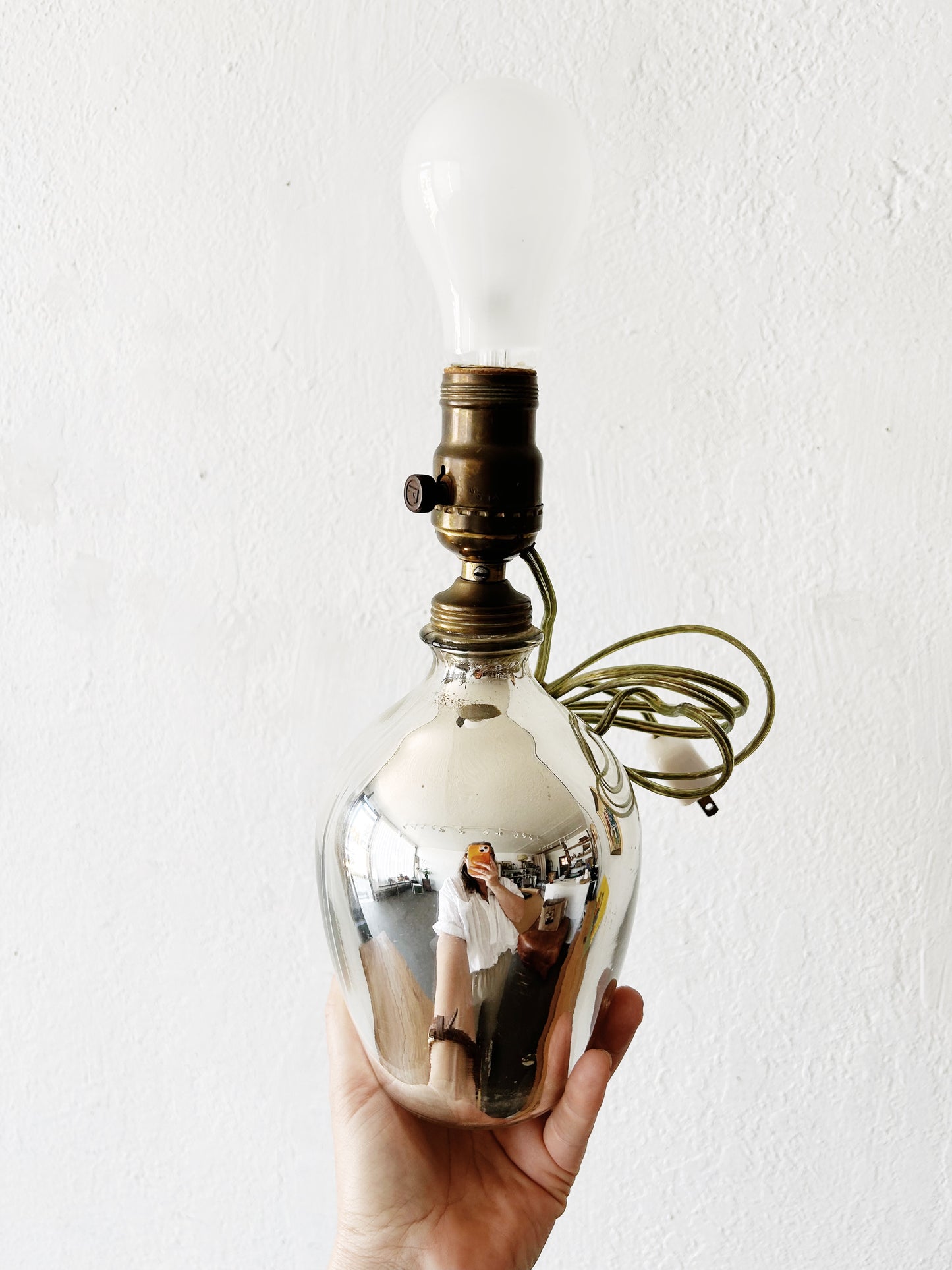 Antique Mercury Glass Lamp