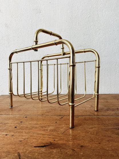 Vtg Gold Tone Caddy/ Mag Rack