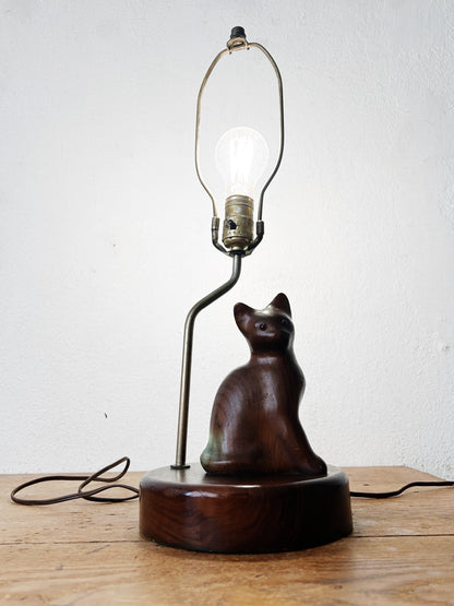 Vintage Handmade Kitty Lamp