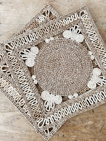 Vintage Oversized Woven Straw Trivet