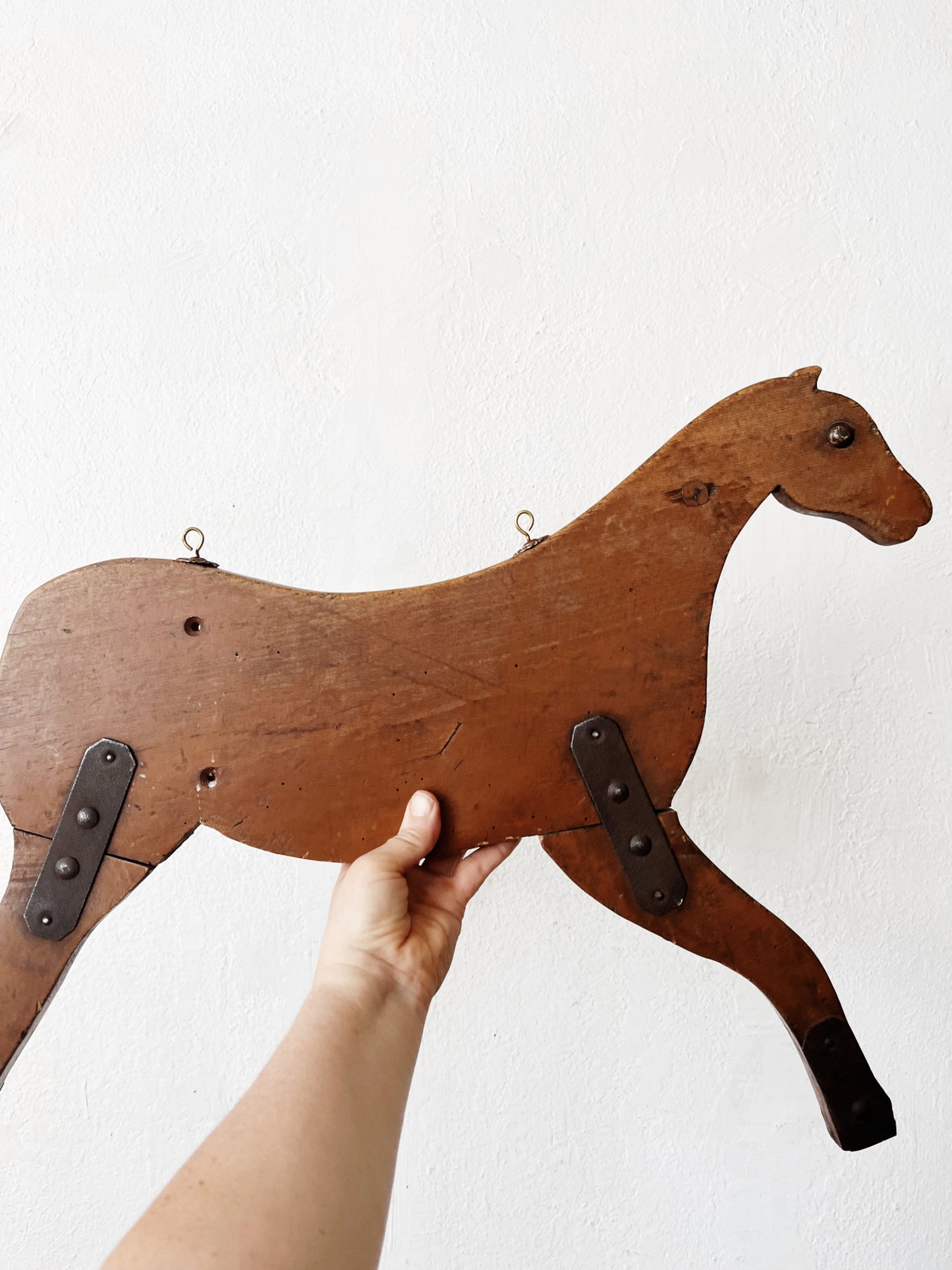 Vintage Folk Wood Horse