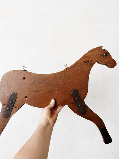 Vintage Folk Wood Horse