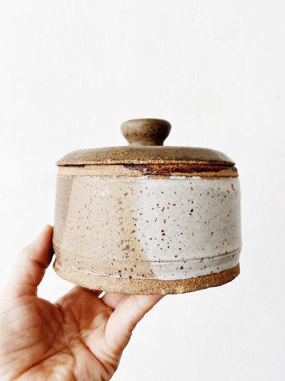 Vintage Lidded Stoneware Vessel
