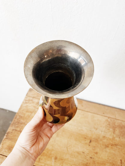 Vintage Mixed Metal Vase
