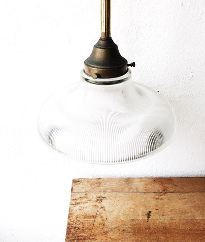 Vintage Reed Glass Pendant Lamp